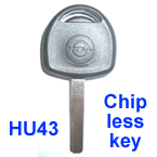 OPEL HU43 chip less key