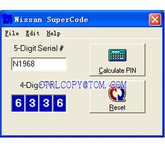 Nissan pin code converter #5
