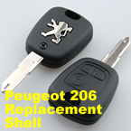 Peugeot 206 2 Button Remote Key shell