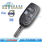 Volvo 3 button remote control folding key shell 