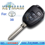 Toyota 3 button remote key shell(without logo)