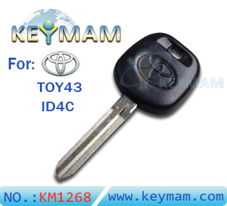 Toyota TOY43 ID4C transponder key 
